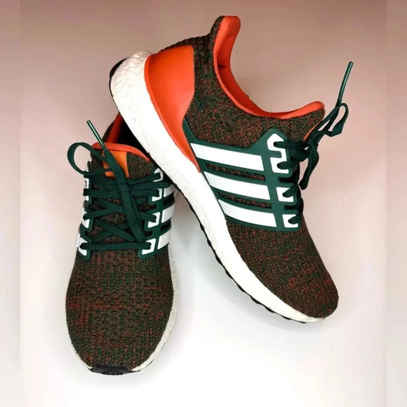 Adidas Ultra Boost 4.0 Men's Miami Hurricanes Orange White EE3702 Size-7.5 - Picture 5 of 10